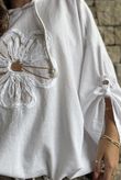 Rustic Nature Linen Blend Hippie Shake Hoodie White